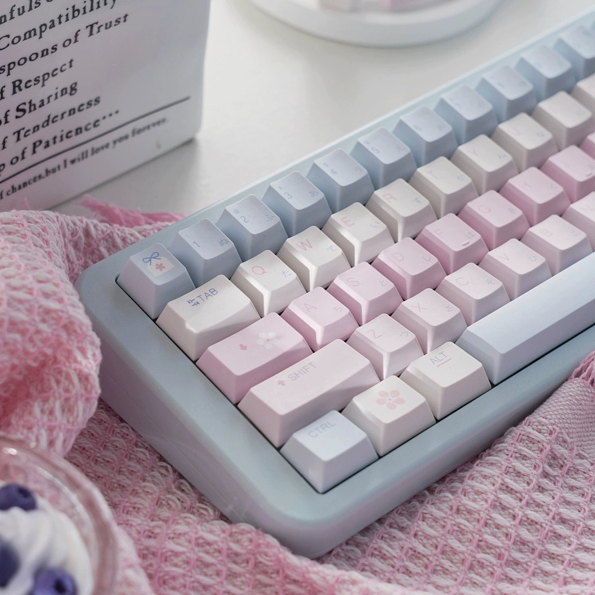 106 Love Air Pastel Pink Blue Keycap 143-key