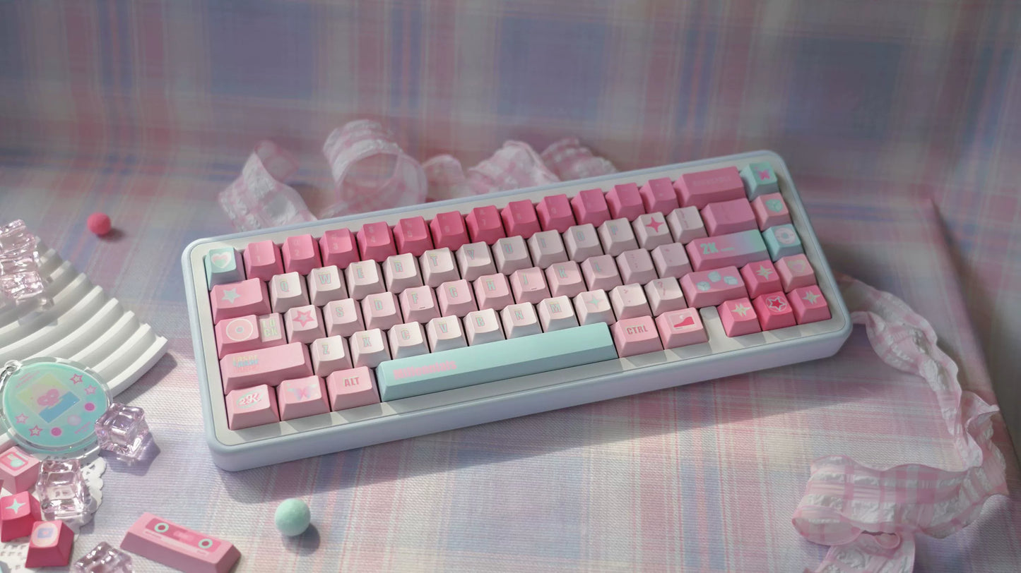 095 Millennial Girl Y2k Style Pink and Blue Keycaps Cherry Profile