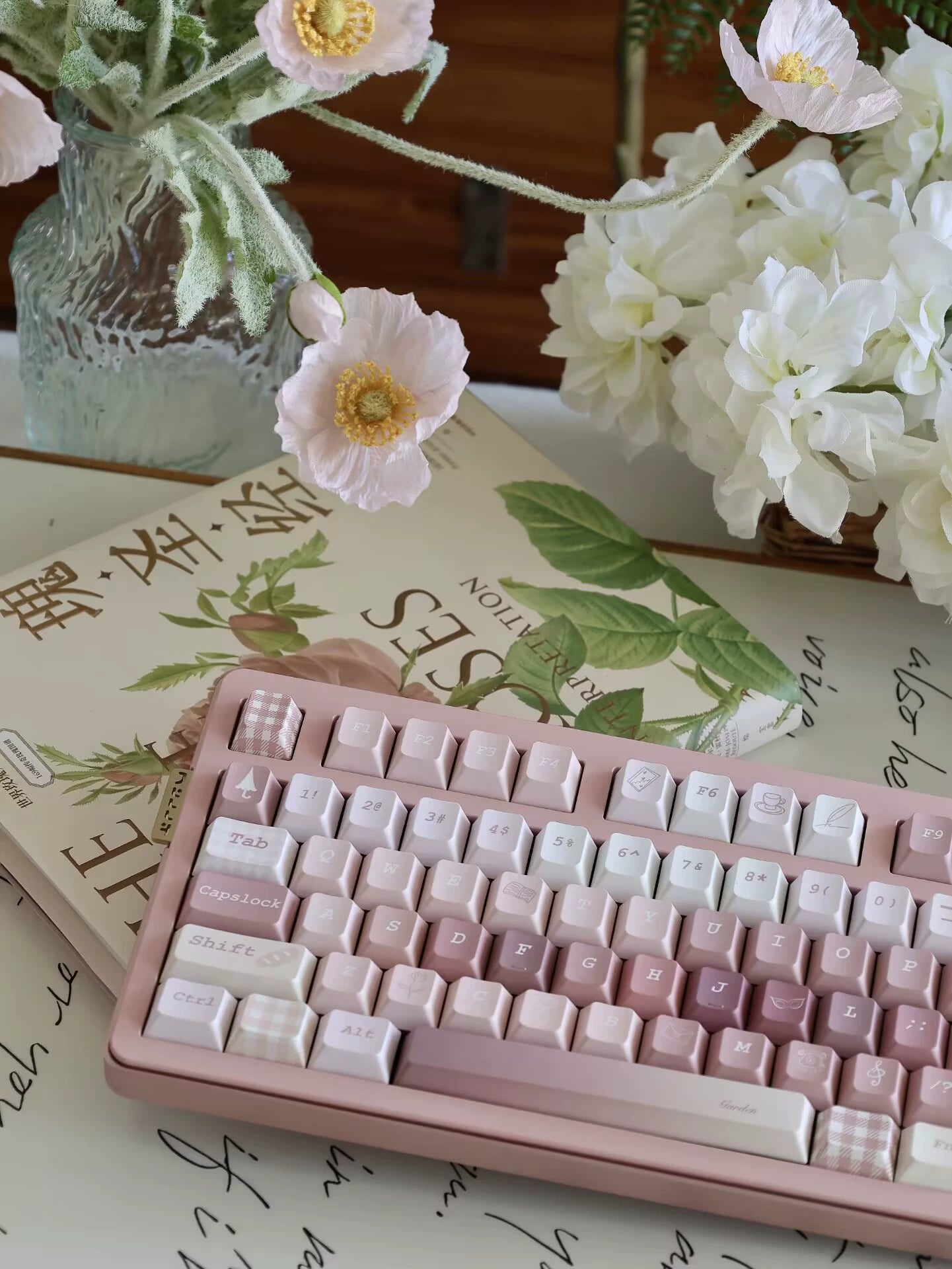 014 Lovely Pastel Pink Dusty Rose Bean Paste Cherry Profile Keycap