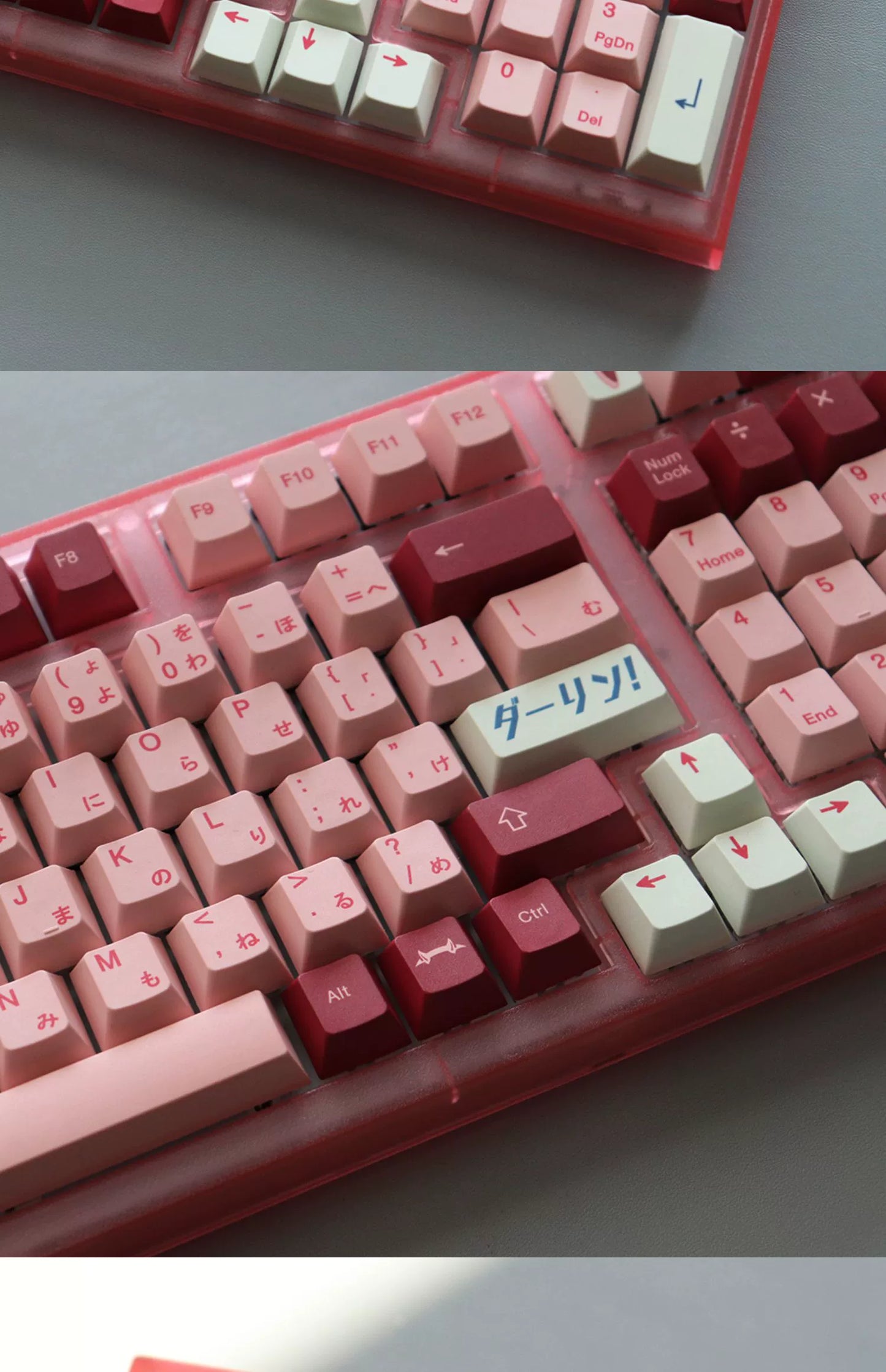 060 Darling Rose Pink Dark Red Bean Paste Keycap Cherry Profile