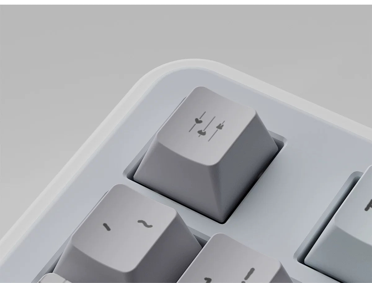 #0285 Gray Ins Kaomoji Cute Minimalist Keycap Cherry Profile Designed By Colakeycaps