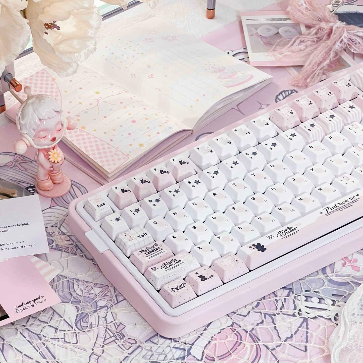 #0240 Pale Pink Grandules of Emotion Keycap Cherry Profile Designed by Dirty Cat Studio (not Including Keyboard)