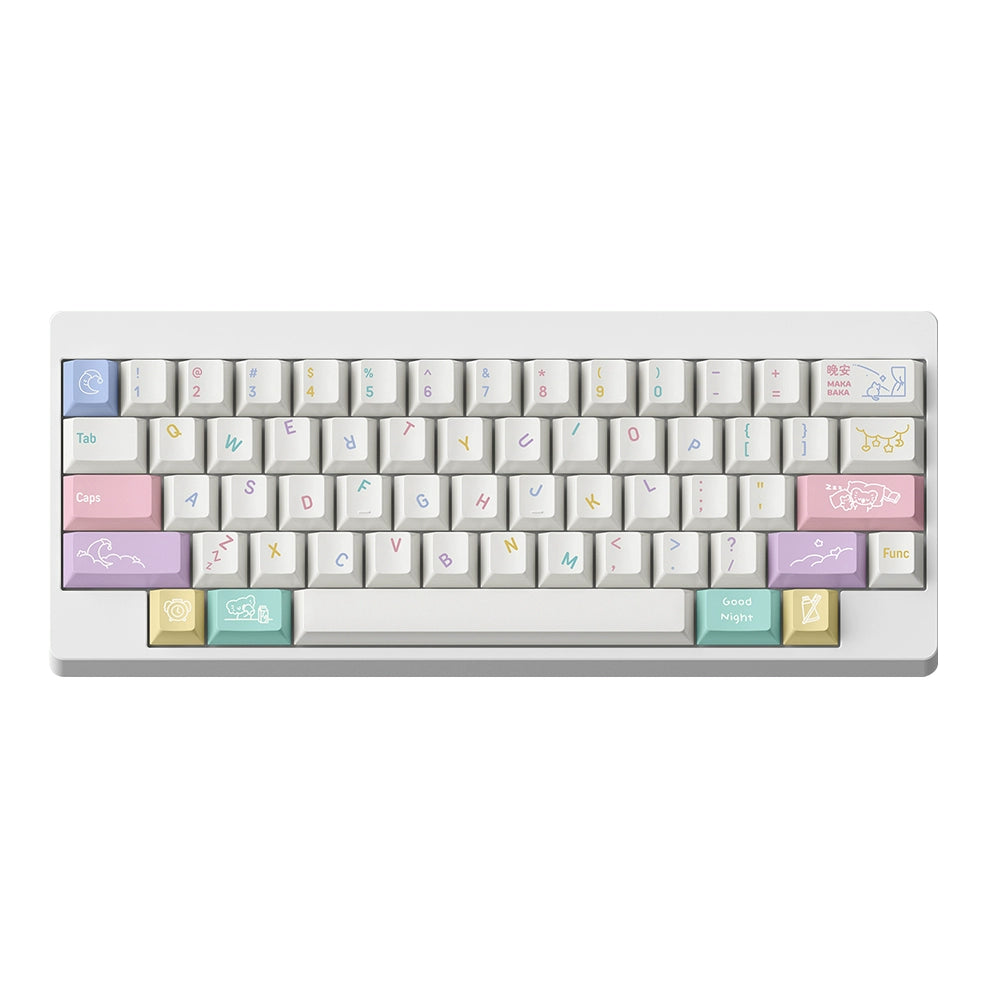 061 Good Night Pastel Pink Purple Fantasy Cherry Profile Keycaps Designed By FBB Studio