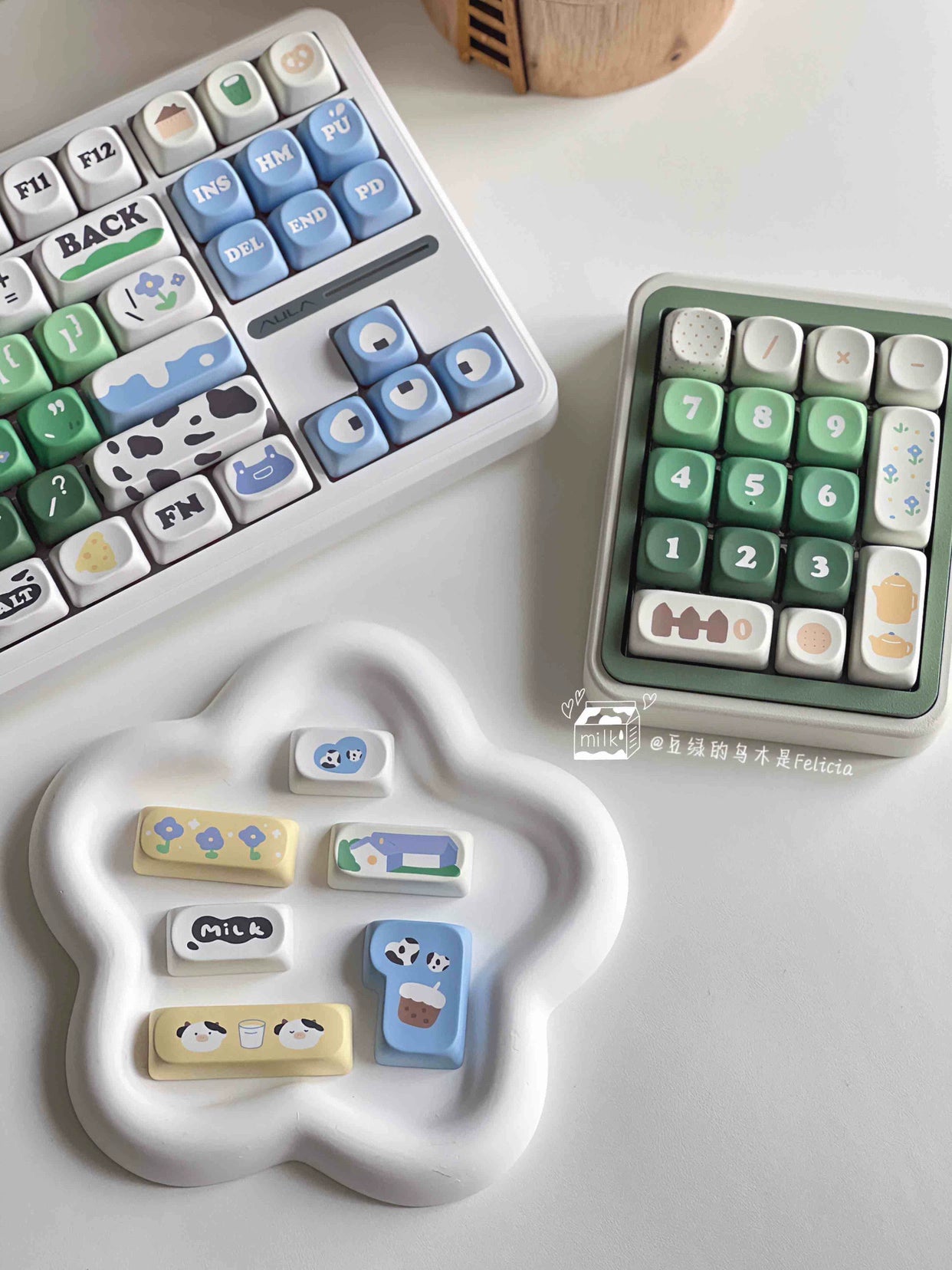 065 Green Cow Farm Soa Profile Cute Keycaps