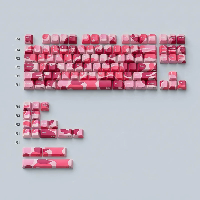#0273 Pink Camo Keycap Cherry Profile(Please Check Matching Keyboard Layout)