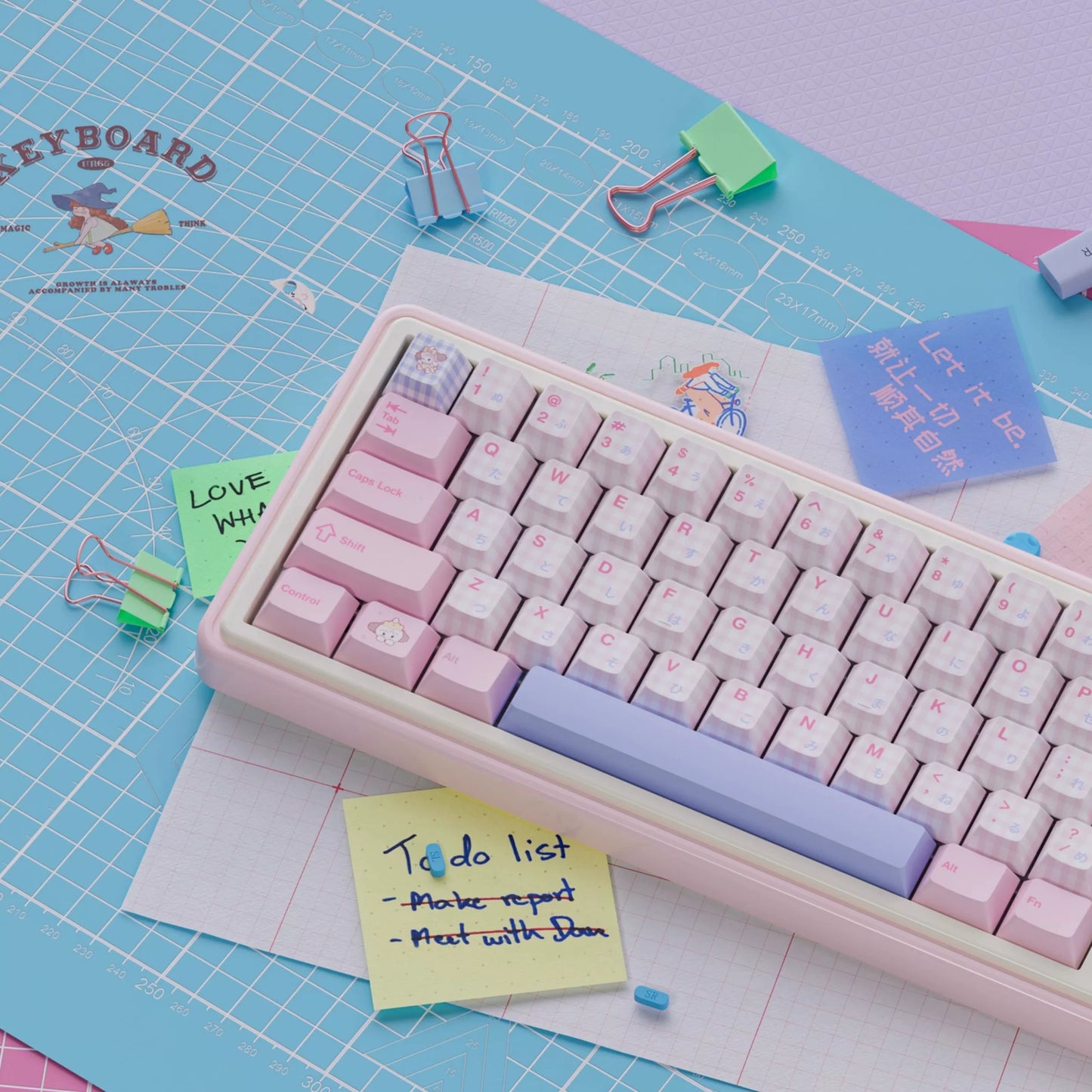 UR65 Blue/Pink/Red Mechanical Customized Keyboard (Tri-mode Gasket Hot Swap RGB Support QMK/VIA)