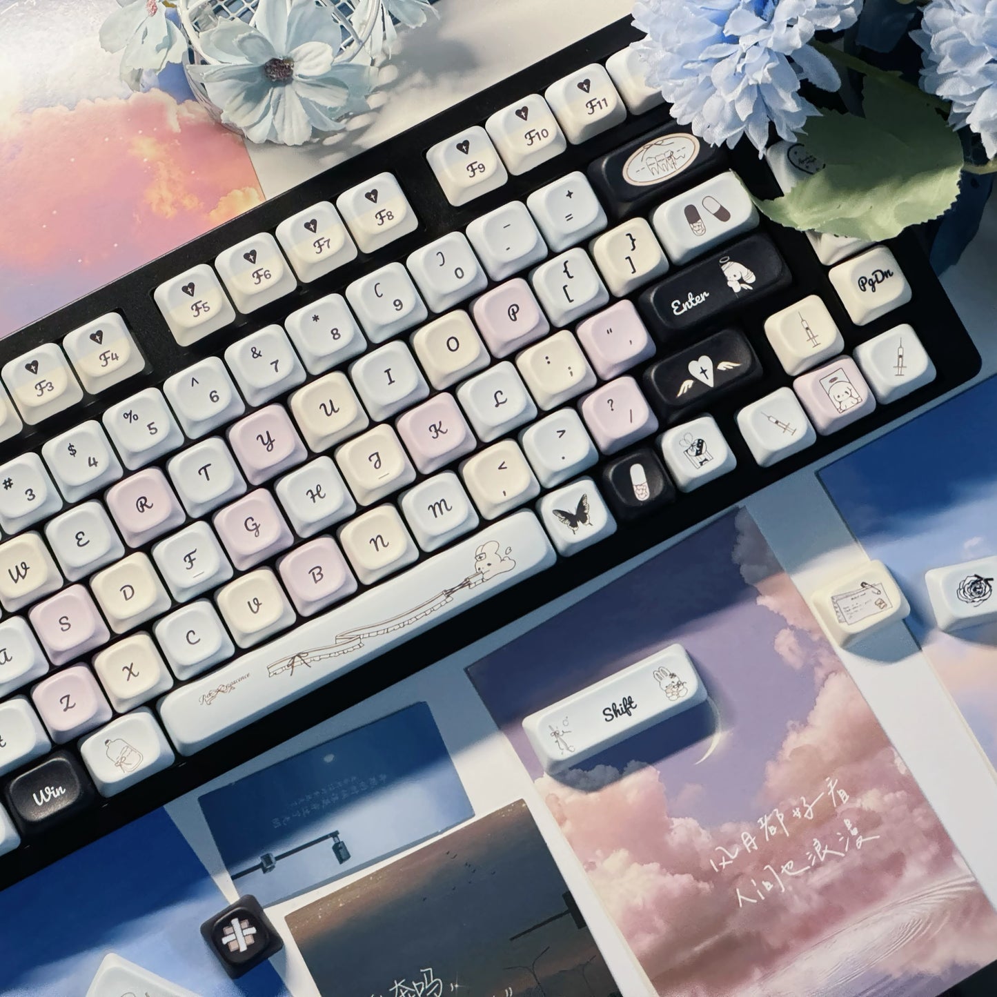 079 Pastel Blue Eoa Profile Keycaps 141 Keys