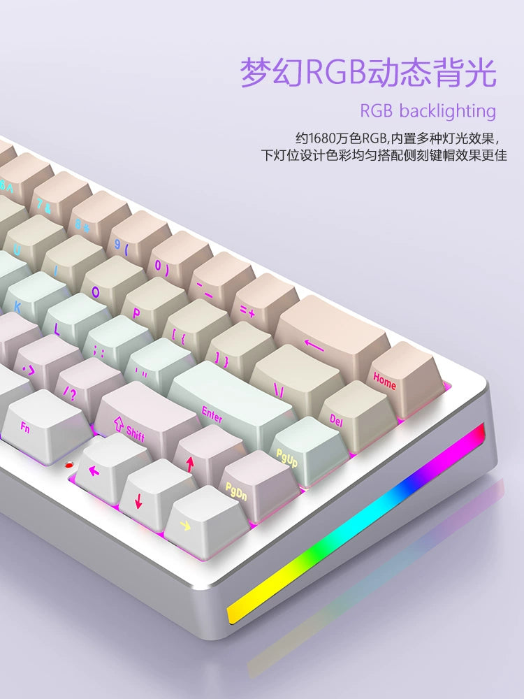 Prebuild Xinmeng M67 tri-mode  aluminum customized mechanical keyboard Gasket structure hot swappable pcb with gradient color side print translucent keycap