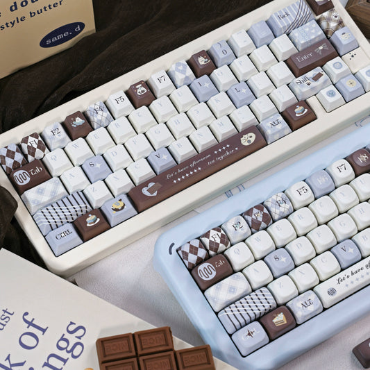 #0203 Ice Coconut Blue Seasalt Chocolate Cherry/Moa Profile Keycap (not including keyboard）