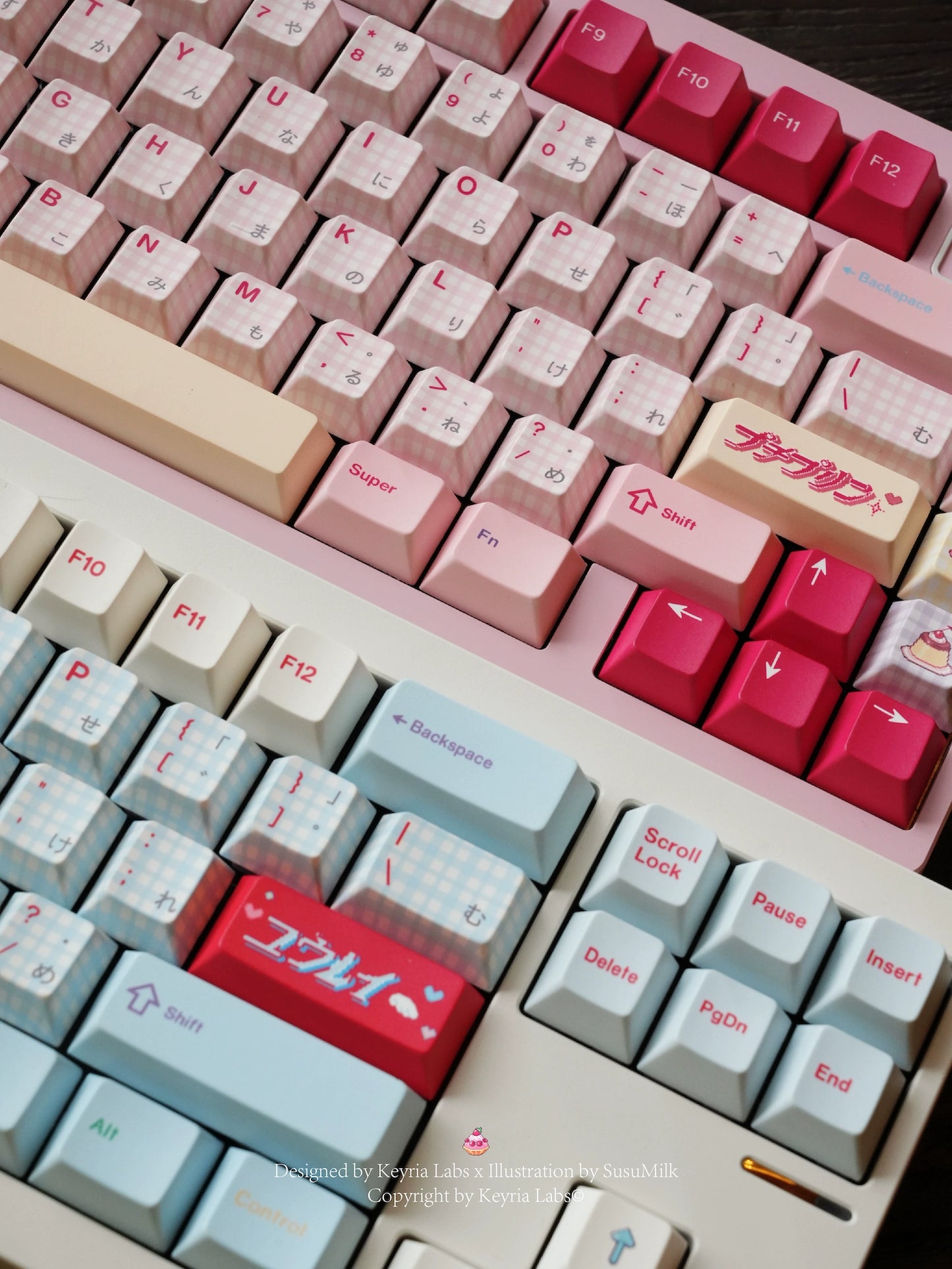 Showa Dessert Cream Soda Pastel Grid Keycaps Designed By Keyria Labs