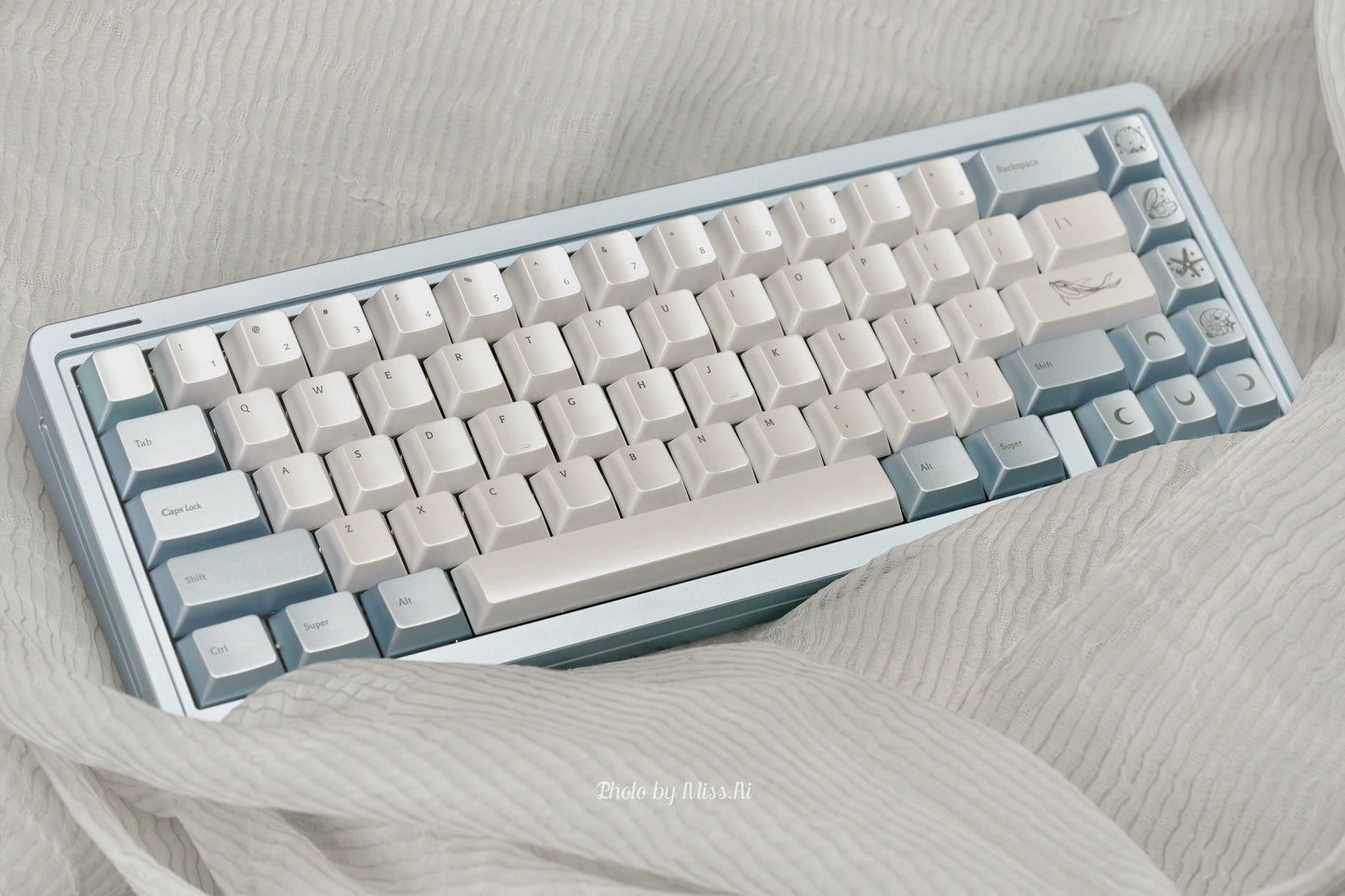 Silver Pearl Tears Cherry Profile Keycaps Keyria Labs Design