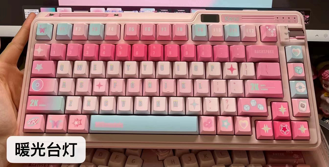 095 Millennial Girl Y2k Style Pink and Blue Keycaps Cherry Profile