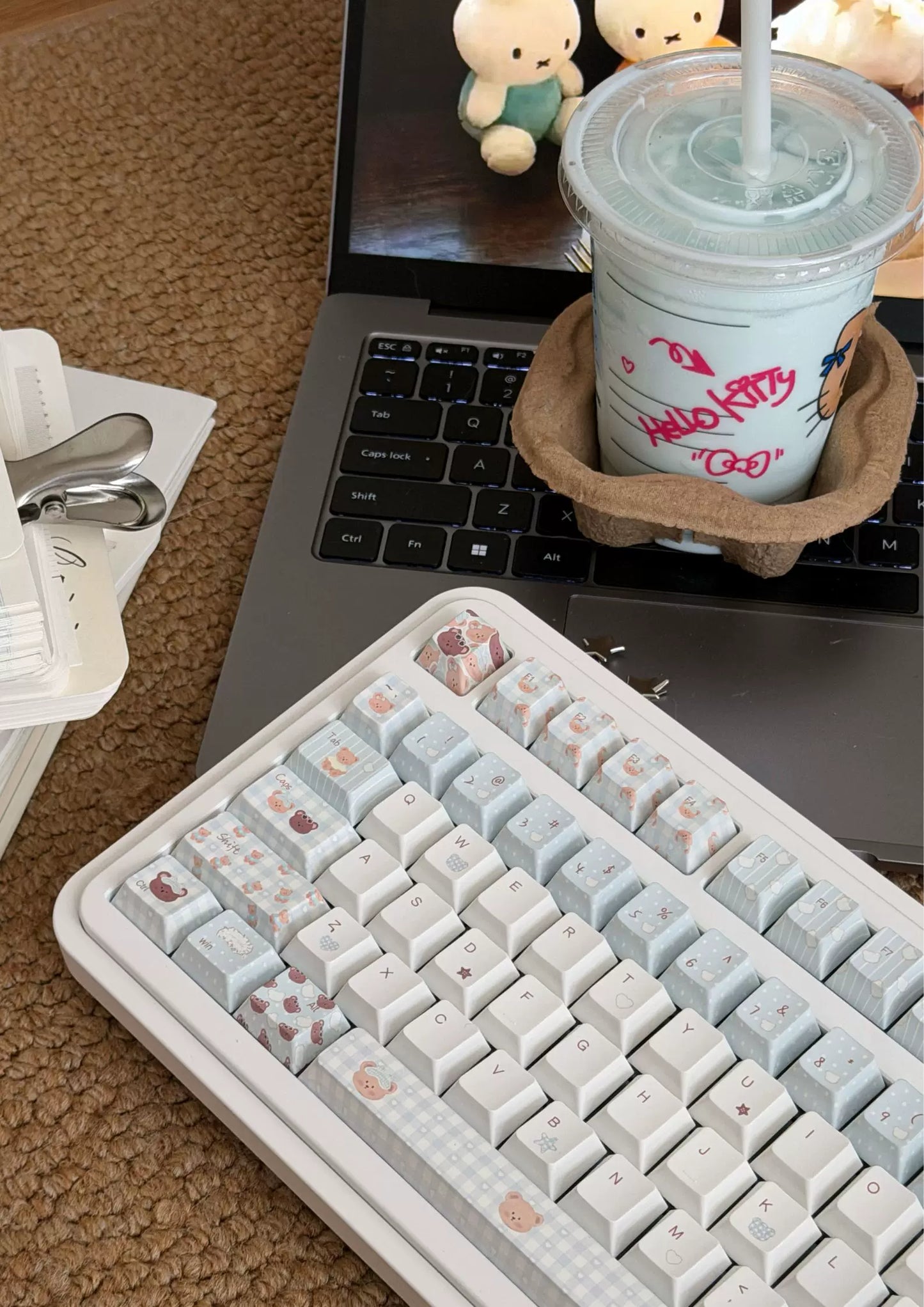 #0279 Light Blue Cream Bear Keycap cherry Profile Designed By LilyX Labs