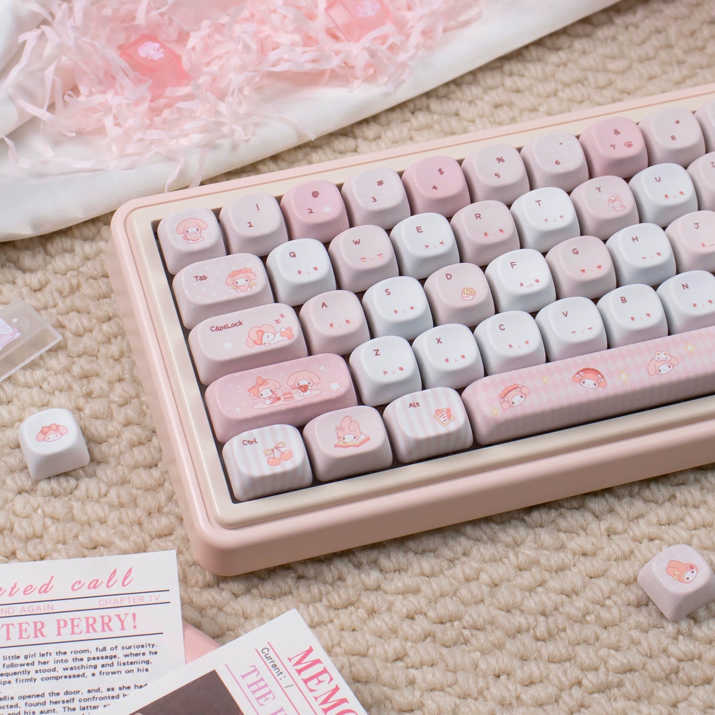 #0237 Melody Theme Pink Keycaps Designed By URE