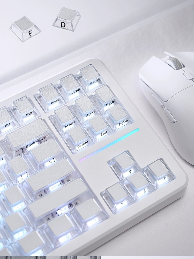 #0213 Leather Top Clear Keycaps Designed By OSHID（only keycaps not including keyboeard)