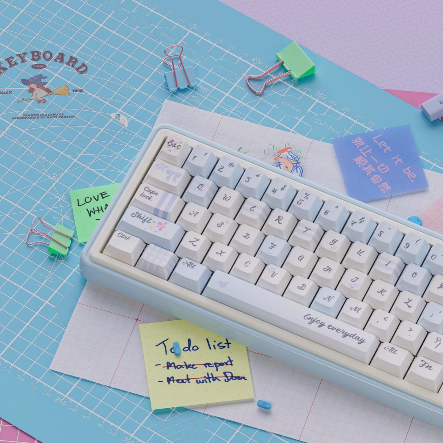 UR65 Blue/Pink/Red Mechanical Customized Keyboard (Tri-mode Gasket Hot Swap RGB Support QMK/VIA)