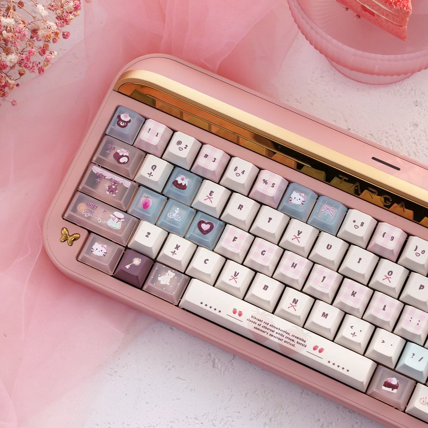 #0257 Velvet Strawberry Mint Chocolate Keycap Cherry/moa Profile(Not including keyboard)