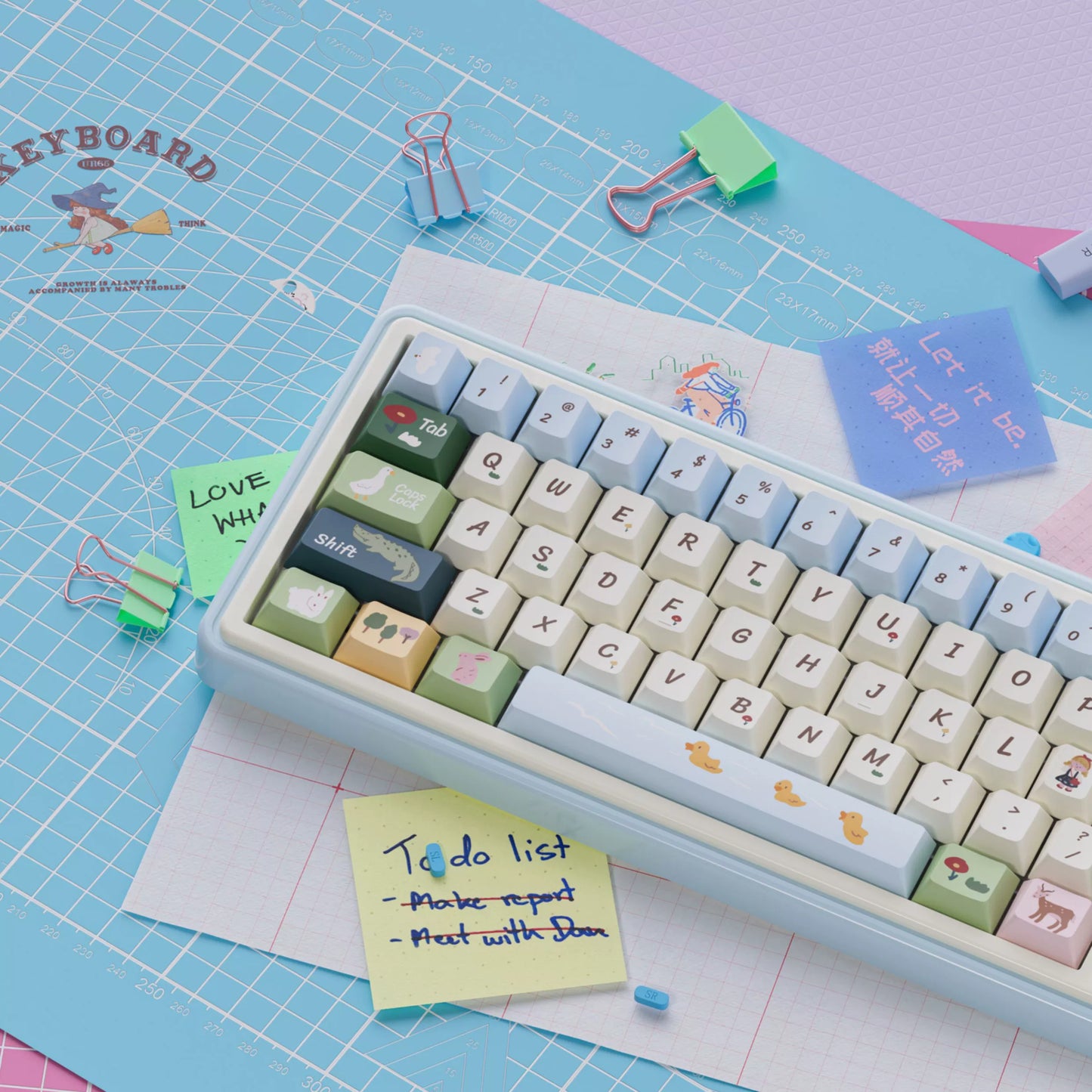 UR65 Blue/Pink/Red Mechanical Customized Keyboard (Tri-mode Gasket Hot Swap RGB Support QMK/VIA)