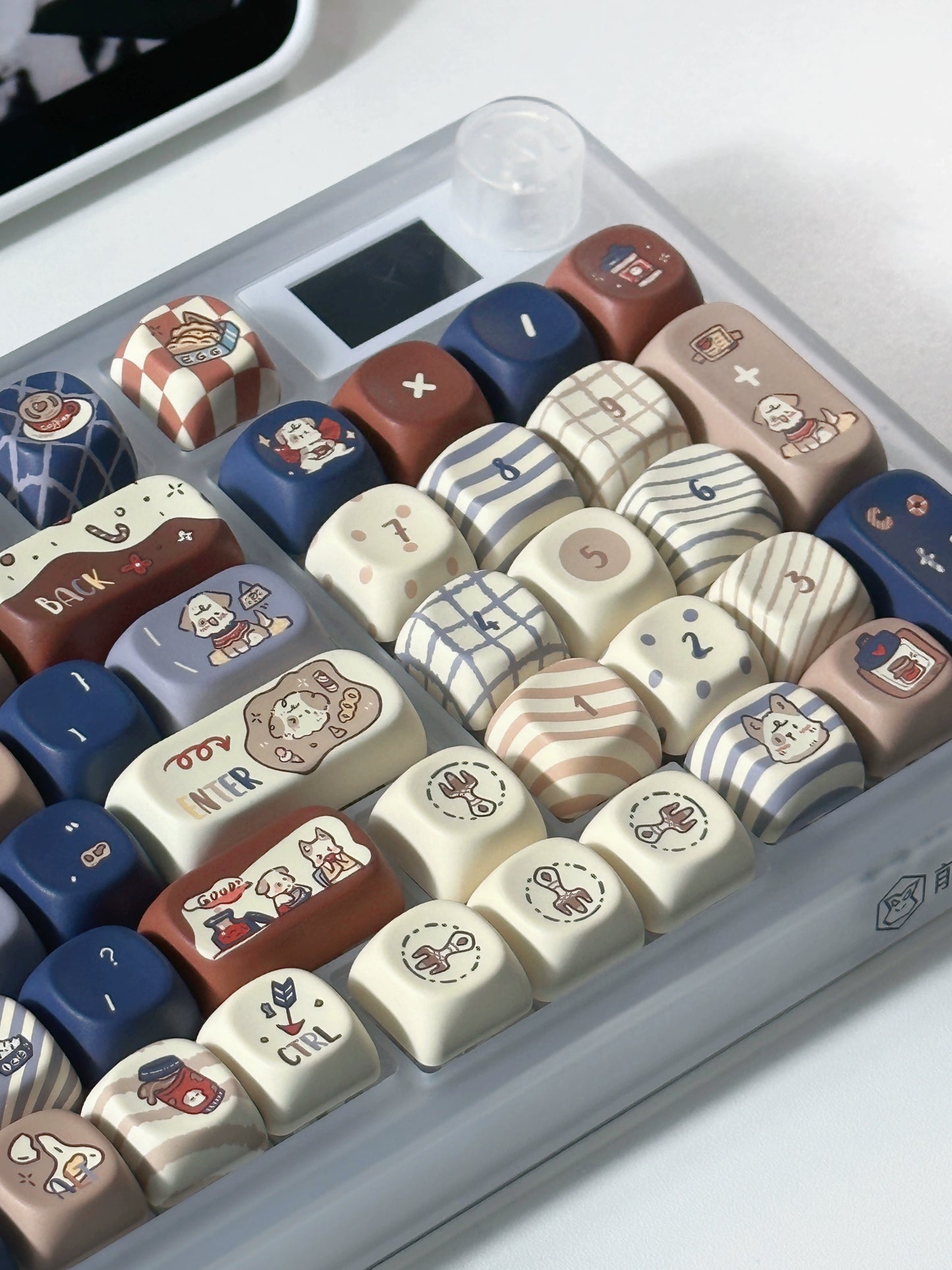 029 Coffee Doggy Puppy Keycaps Cute Keycaps Customized Keyboard Mechanical Keycaps 140 keys