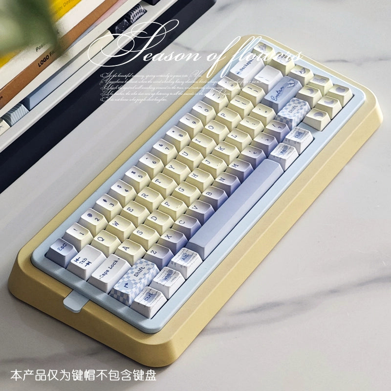 005 Psychics Light Blue Pastel Milk Yellow Gradient Keycap Cherry Profile