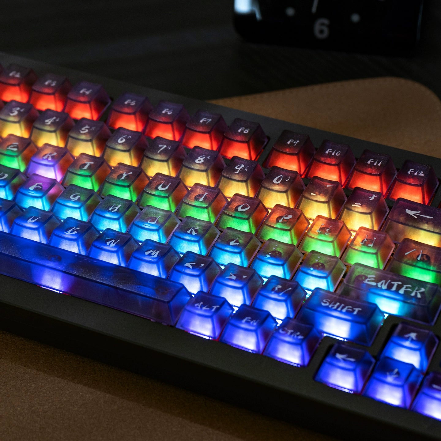 #0214 Neon/Universe/Star Gradually Change Foggy Matte Keycap（not including keyboard）