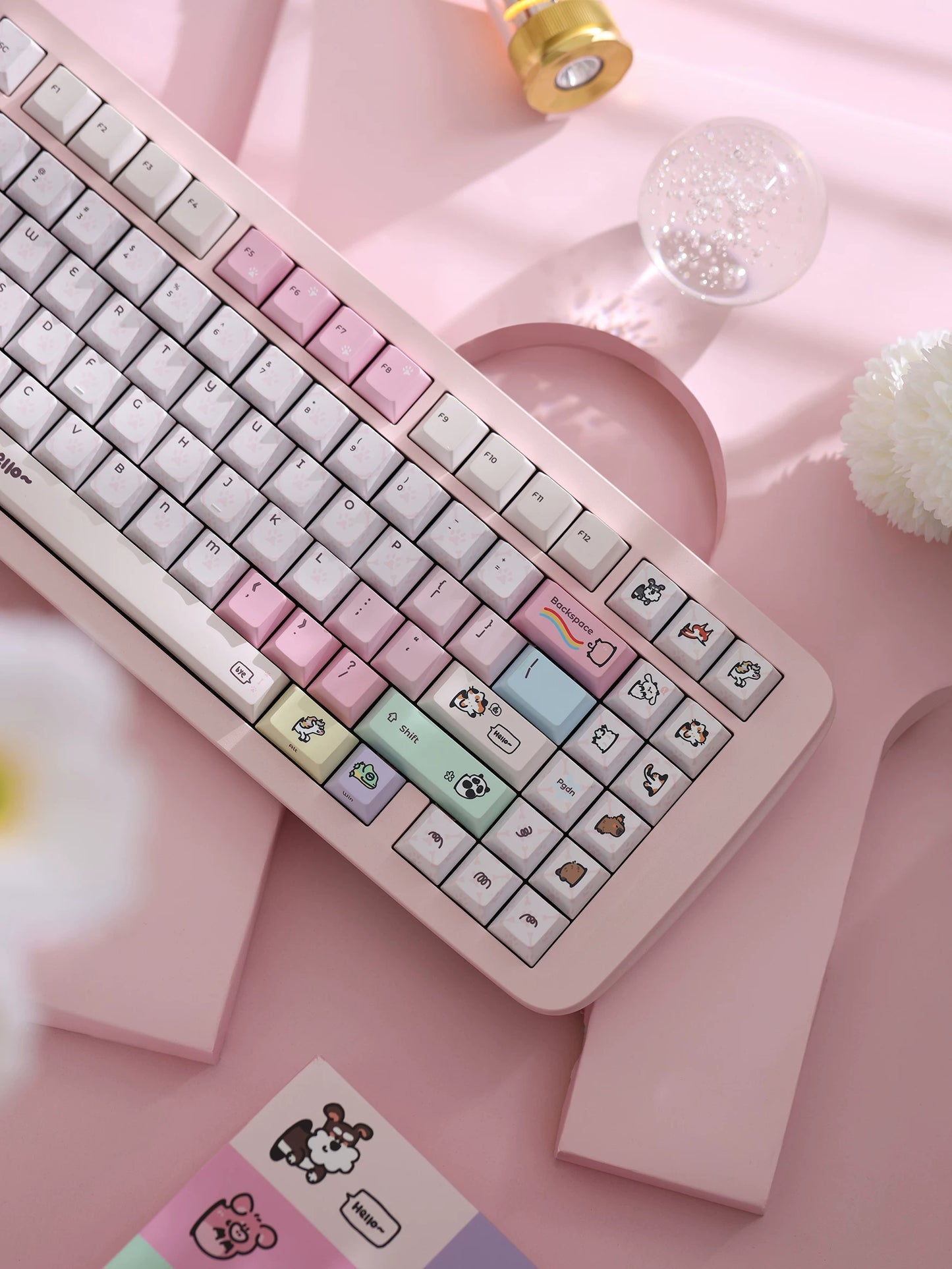 #0282 Cute Macaron Little Pet Keycaps Cherry Profile Designed By SINOKEY