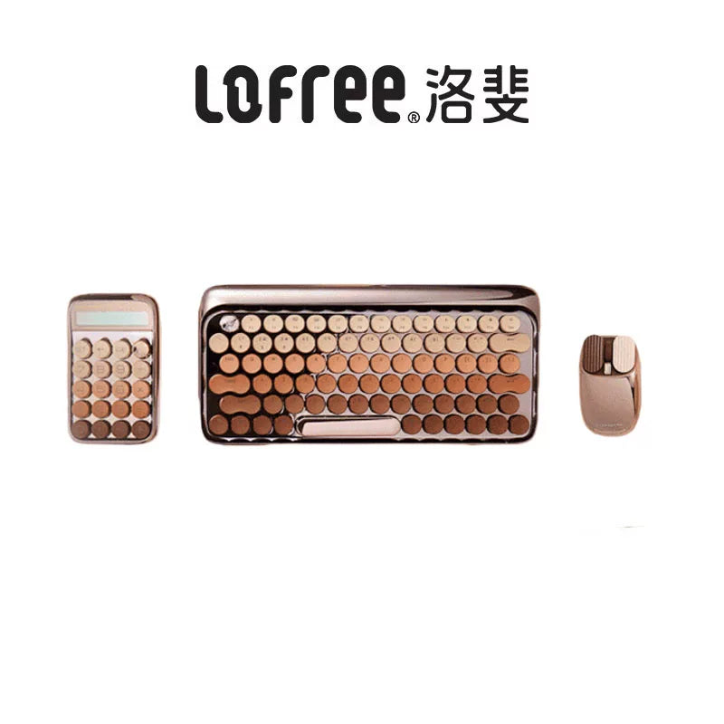 Lofree DOT Coffee Theme Mechanical Keyboard Set For Windows/Mac Tablet Office Bluetooth