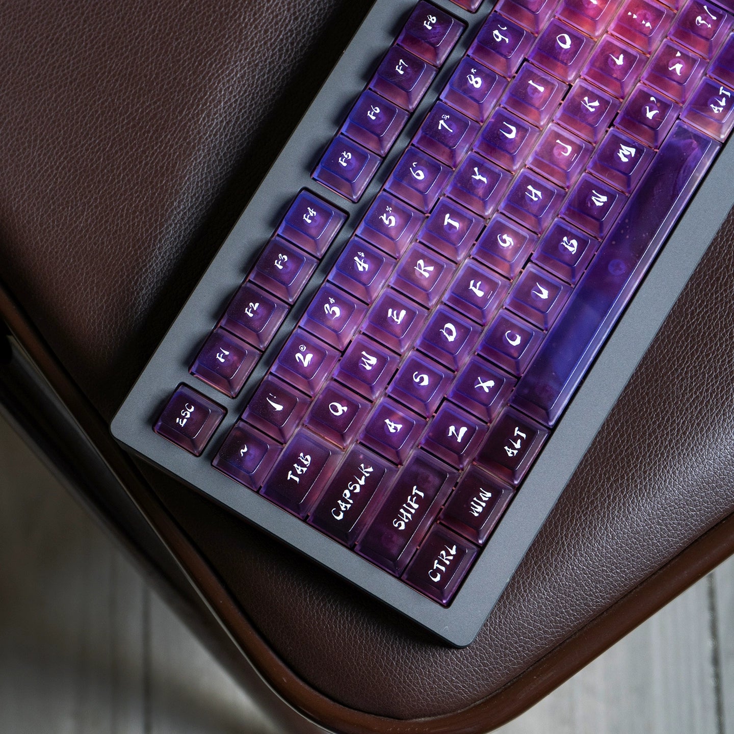 #0214 Neon/Universe/Star Gradually Change Foggy Matte Keycap（not including keyboard）