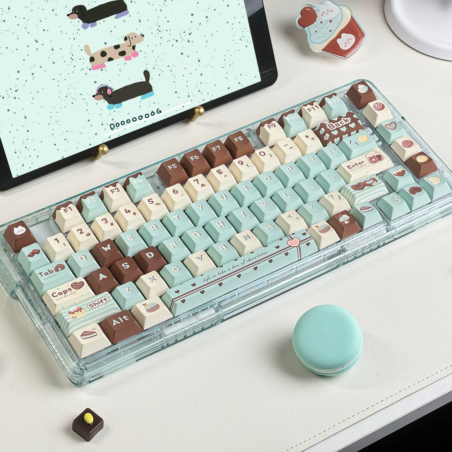 012 Mint Chocolate Keycaps Cherry Profile