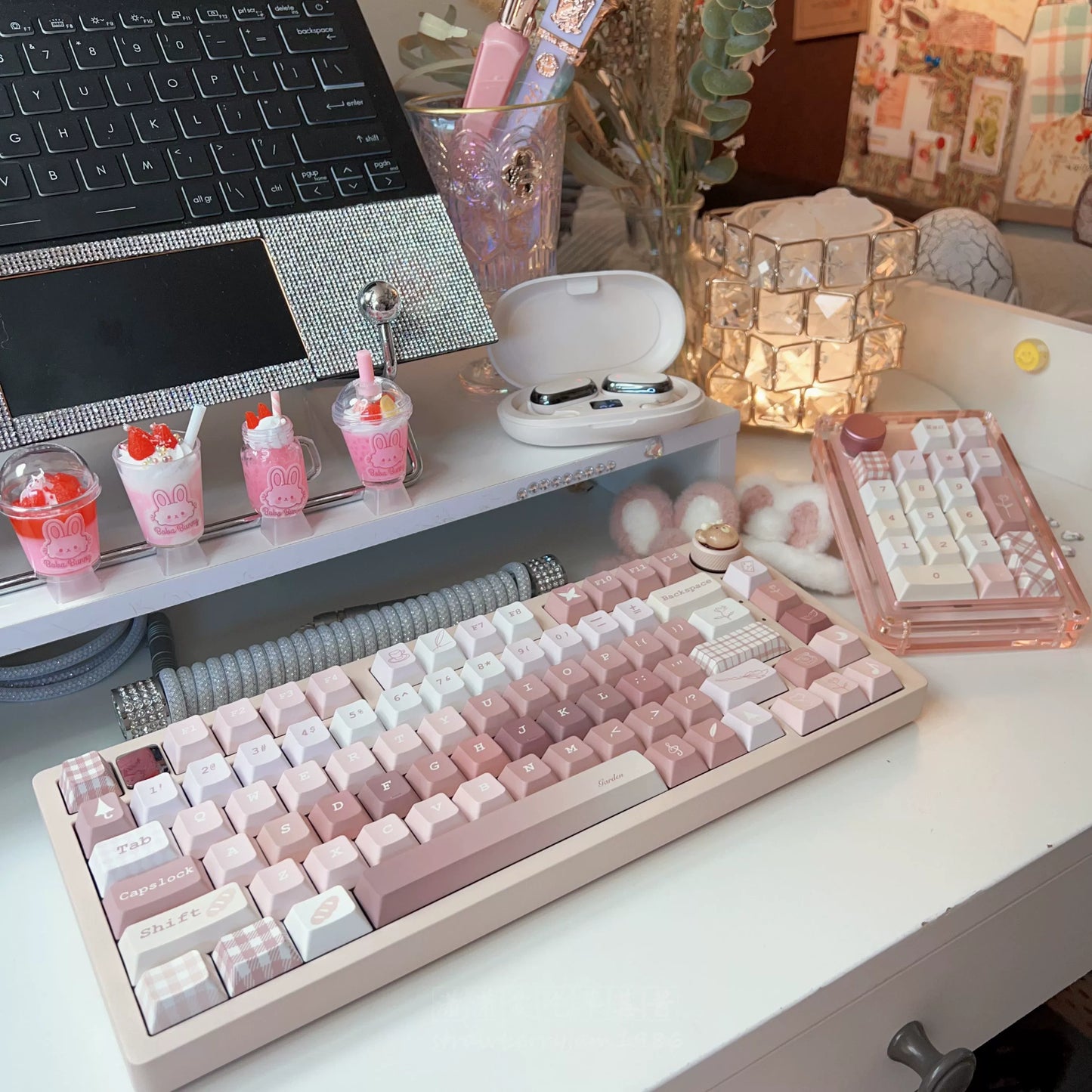 014 Lovely Pastel Pink Dusty Rose Bean Paste Cherry Profile Keycap