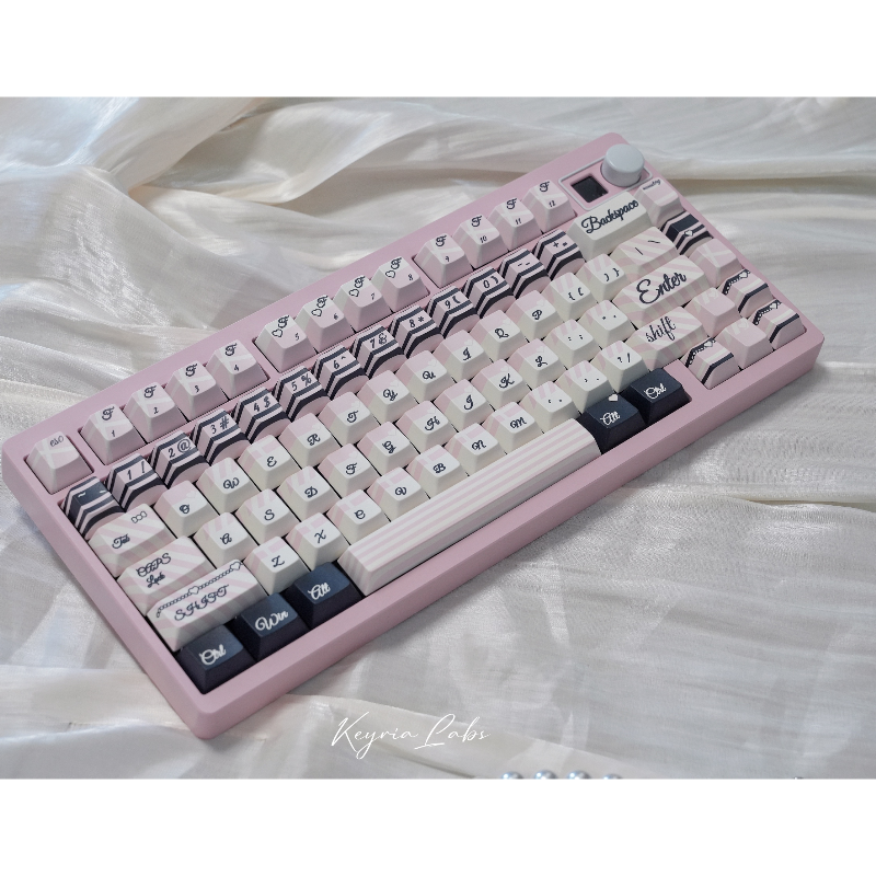 022 Black Pink Lace Abbey Cherry Profile Keycap Designed By Keyria Labs