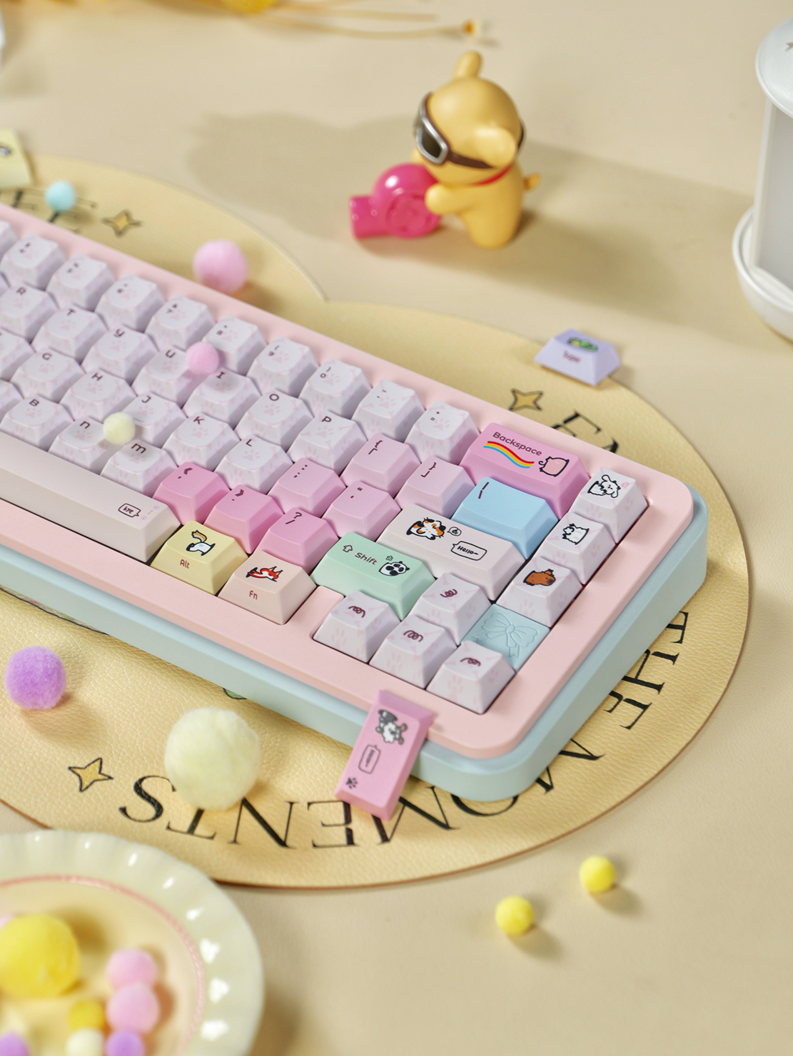 #0282 Cute Macaron Little Pet Keycaps Cherry Profile Designed By SINOKEY