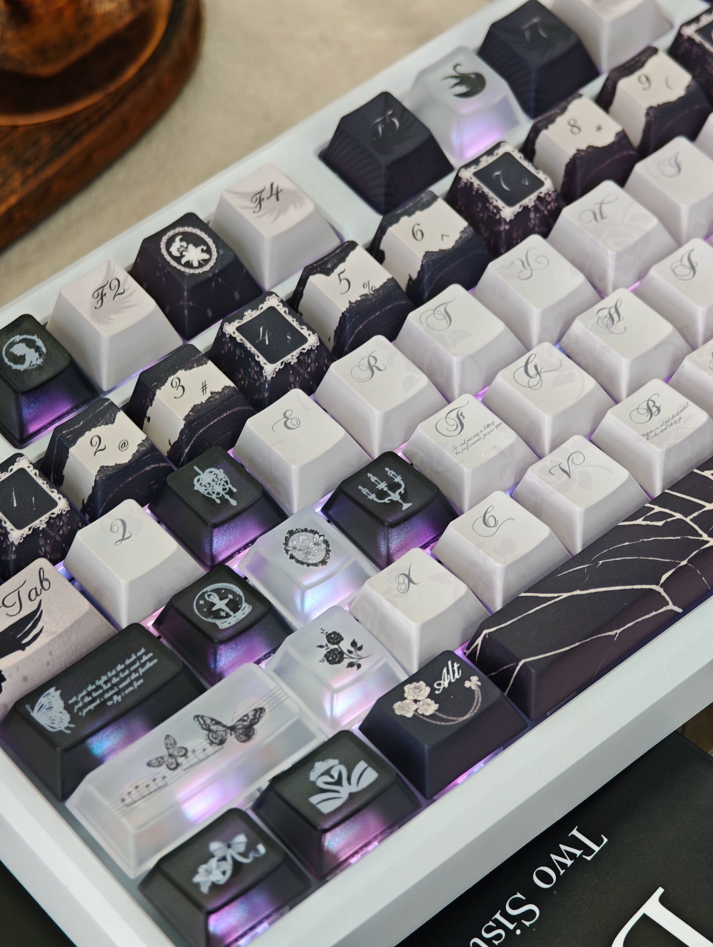 #0229 Dance of Ashes Black White Grey Keycap Designed By Miller
