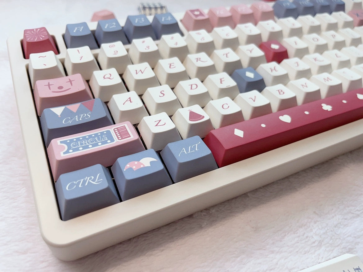 Wonderful Night of Circus Dusty Blue Dusty Rose Red Keycap Set