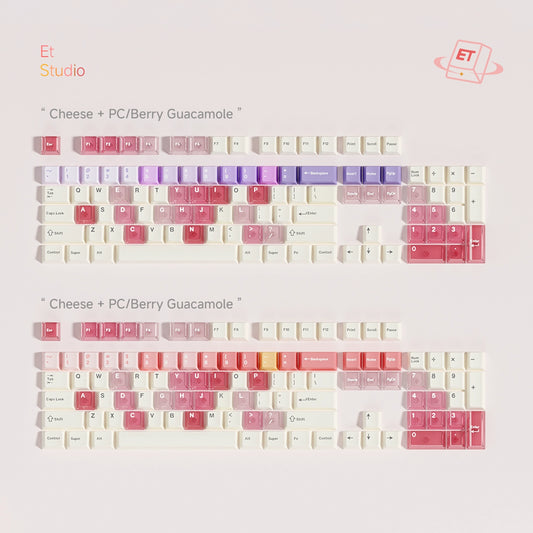 #0224 Cheese Berry Melon Pink Purple Cute Keycap Cherry Profile Designed By ET Studio（not including keyboard)）