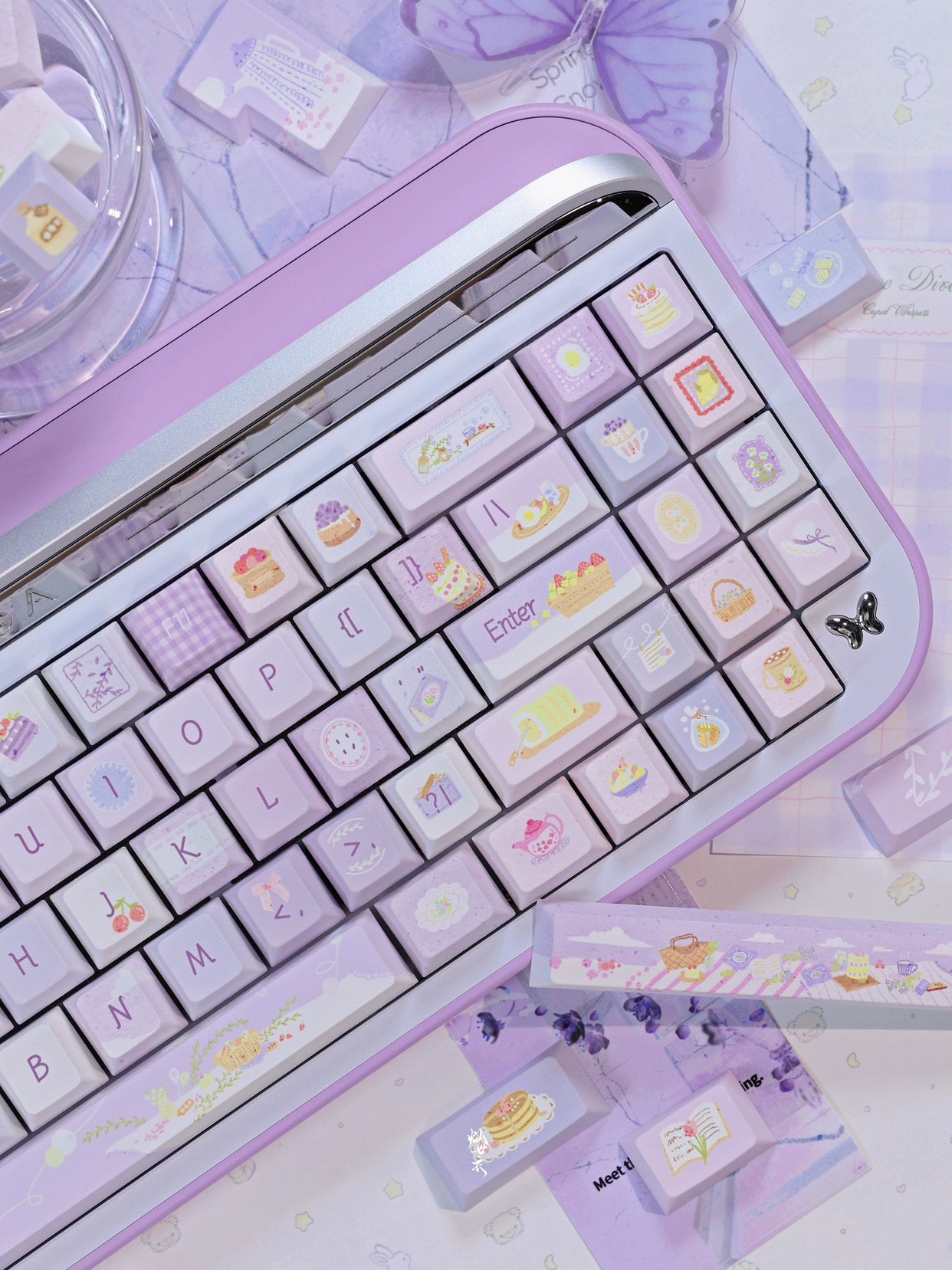 119 Afternoon Tea Elegant and Simple Lavender Keycaps