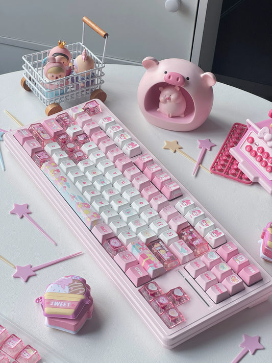 #0254 Melody Pink Cute Keycap (not including keyboard)