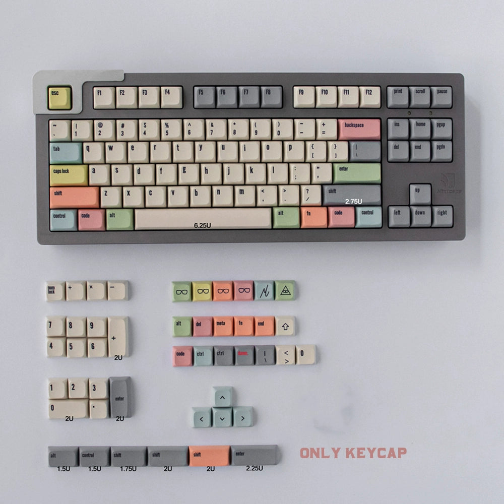 027 Canvas Pale Rainbow Classic Beige Keycaps 133 keys XDA profile