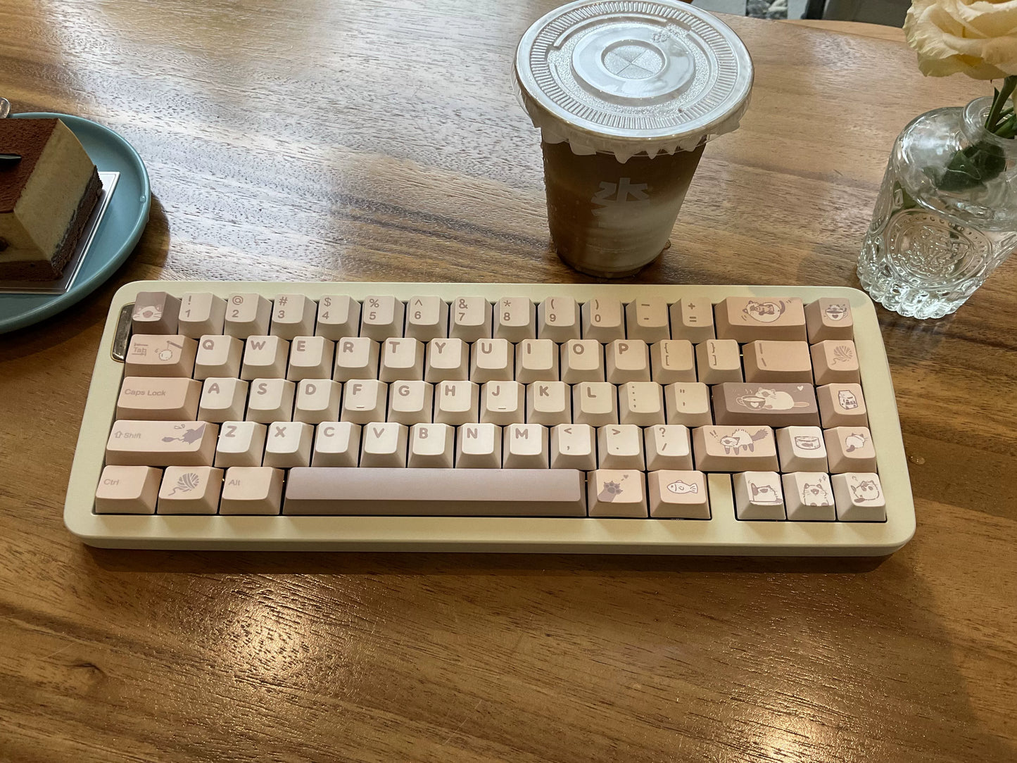 147 Milk Tea Siamese Cat Keycaps Designed By Taro Studio