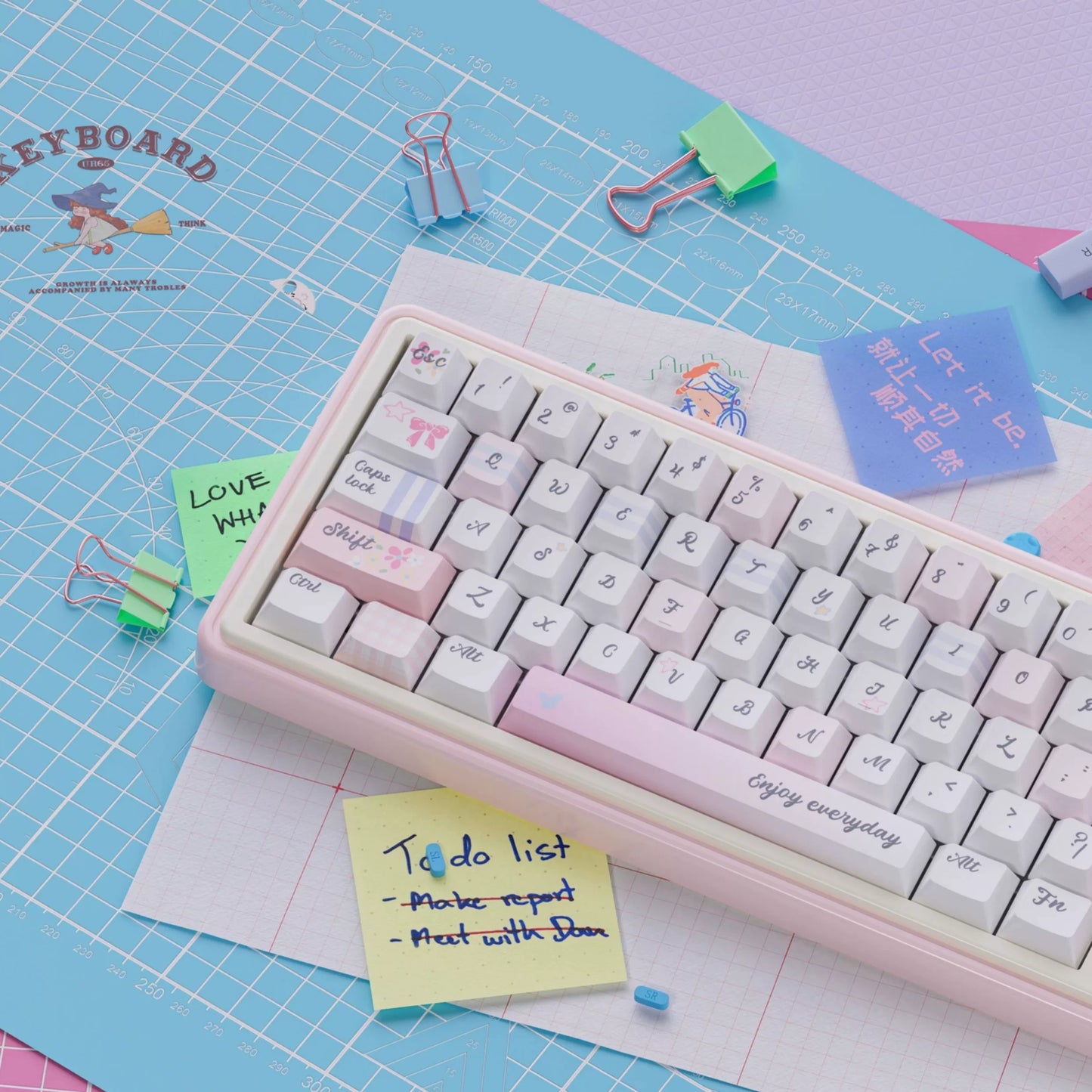 UR65 Blue/Pink/Red Mechanical Customized Keyboard (Tri-mode Gasket Hot Swap RGB Support QMK/VIA)