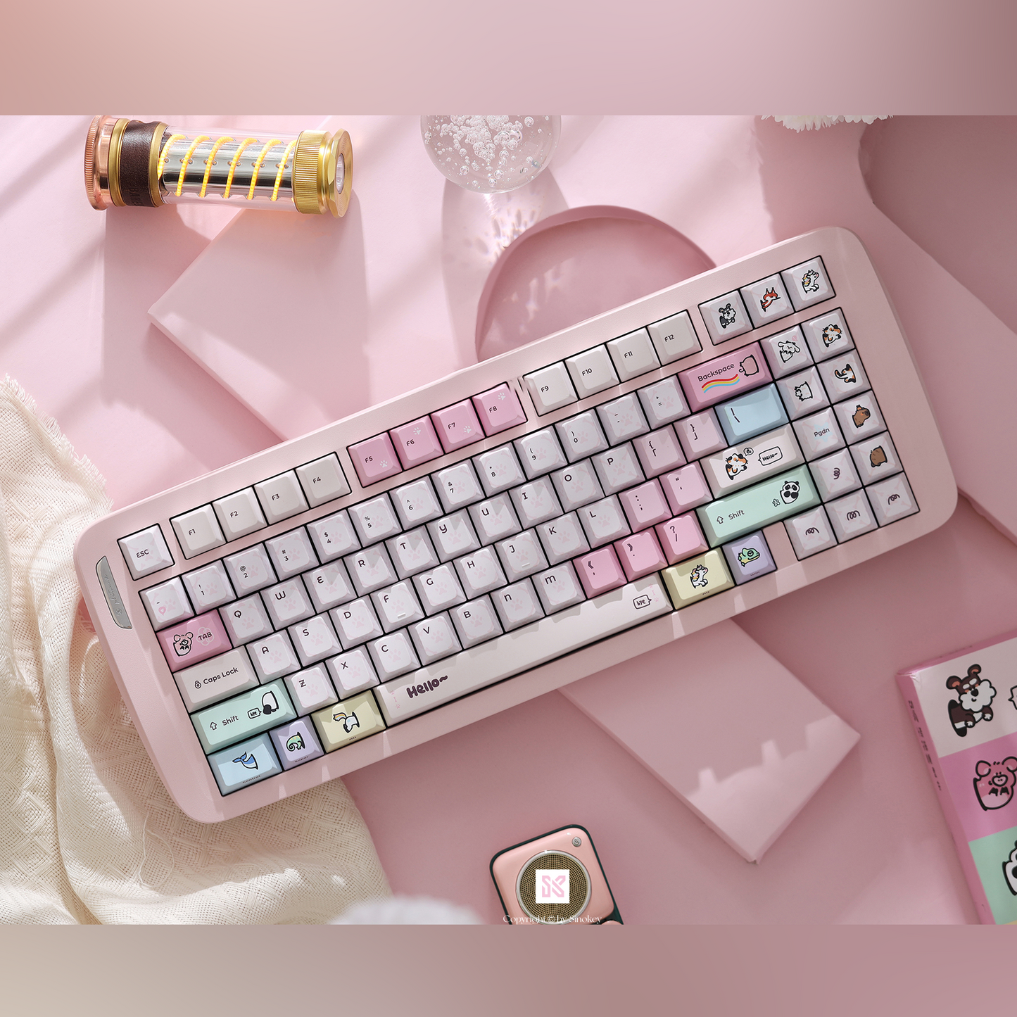 #0282 Cute Macaron Little Pet Keycaps Cherry Profile Designed By SINOKEY