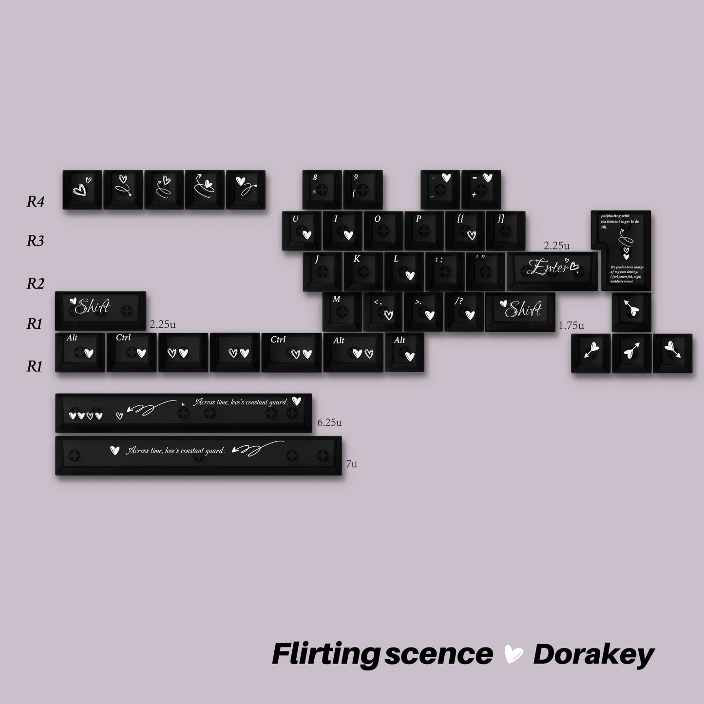 #0220 Heart-Pounding Black Pink Keycap Designed By Dorakey