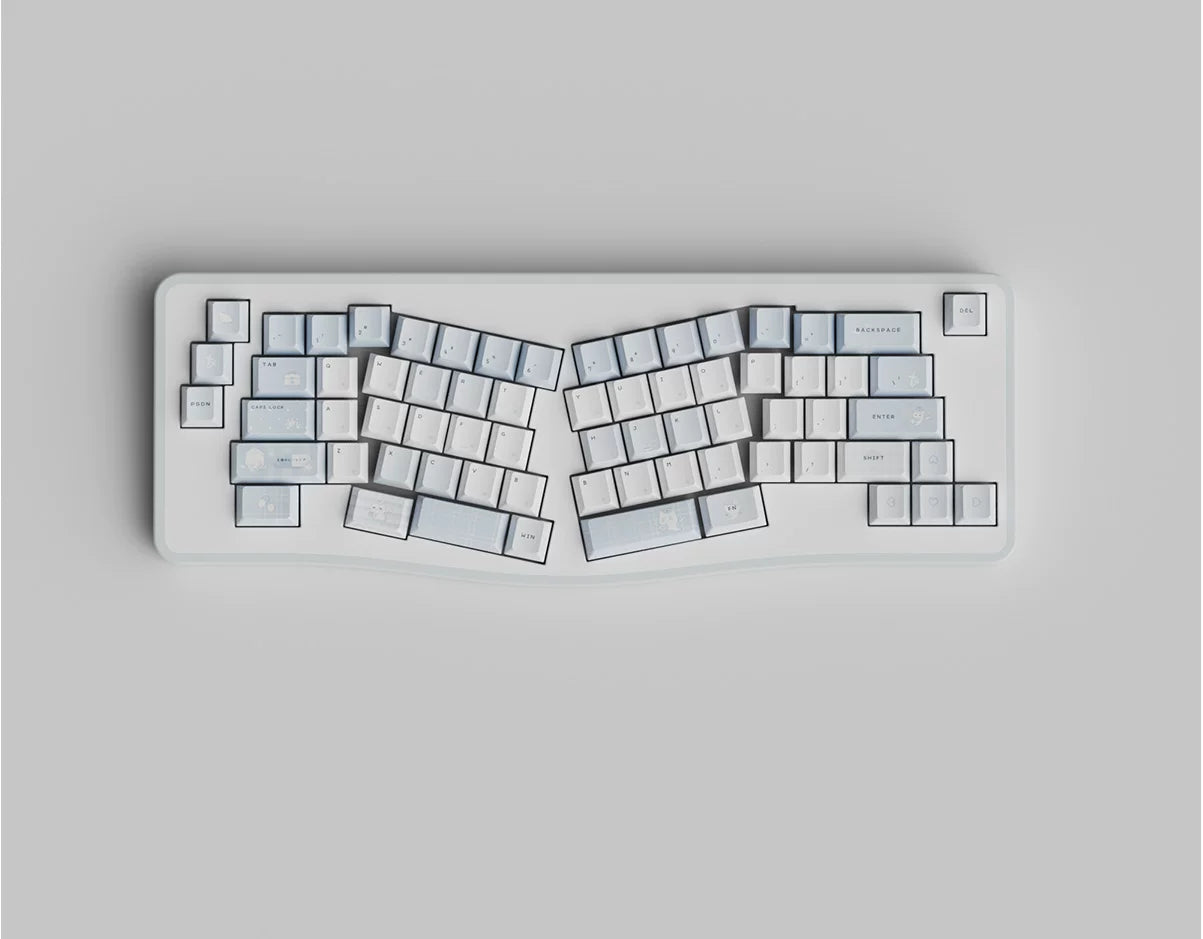 #0294 Aqua Angel Cat Cute Anime Keycap Set – Kawaii Medical Nurse Cat PBT Mechanical Keyboard Keycaps Cherry Profile Designed By Cola