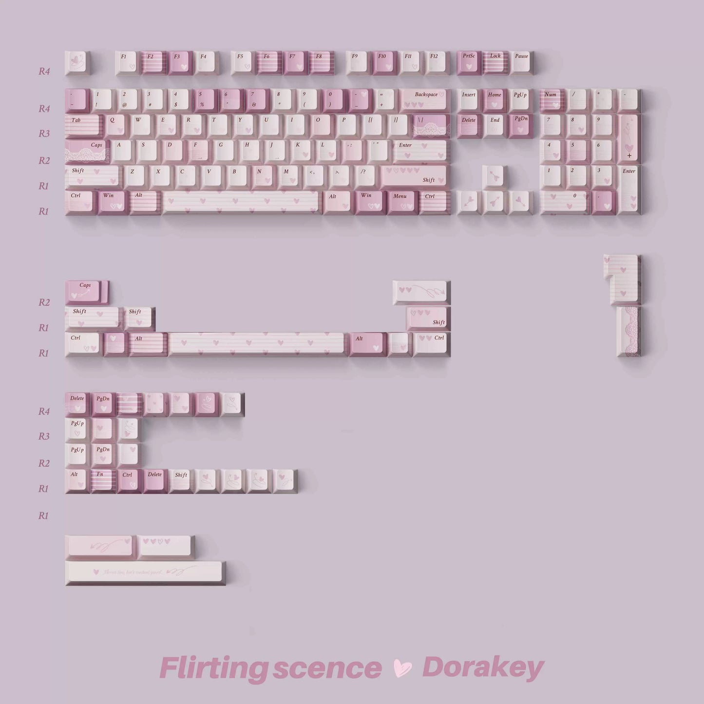 #0220 Heart-Pounding Black Pink Keycap Designed By Dorakey