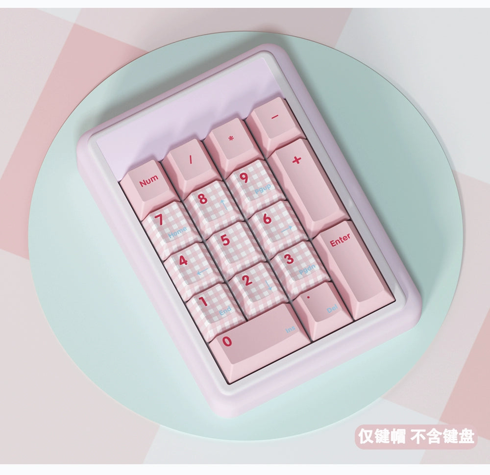 086 Blue and Pink Plaid Japanese Double-spell Keycaps 138-keys