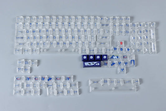 #0178 Transparent Keycap Polar Klein Blue Transparent Glaze Sealing Process Will Not Be Oily and Yellow SA Profle