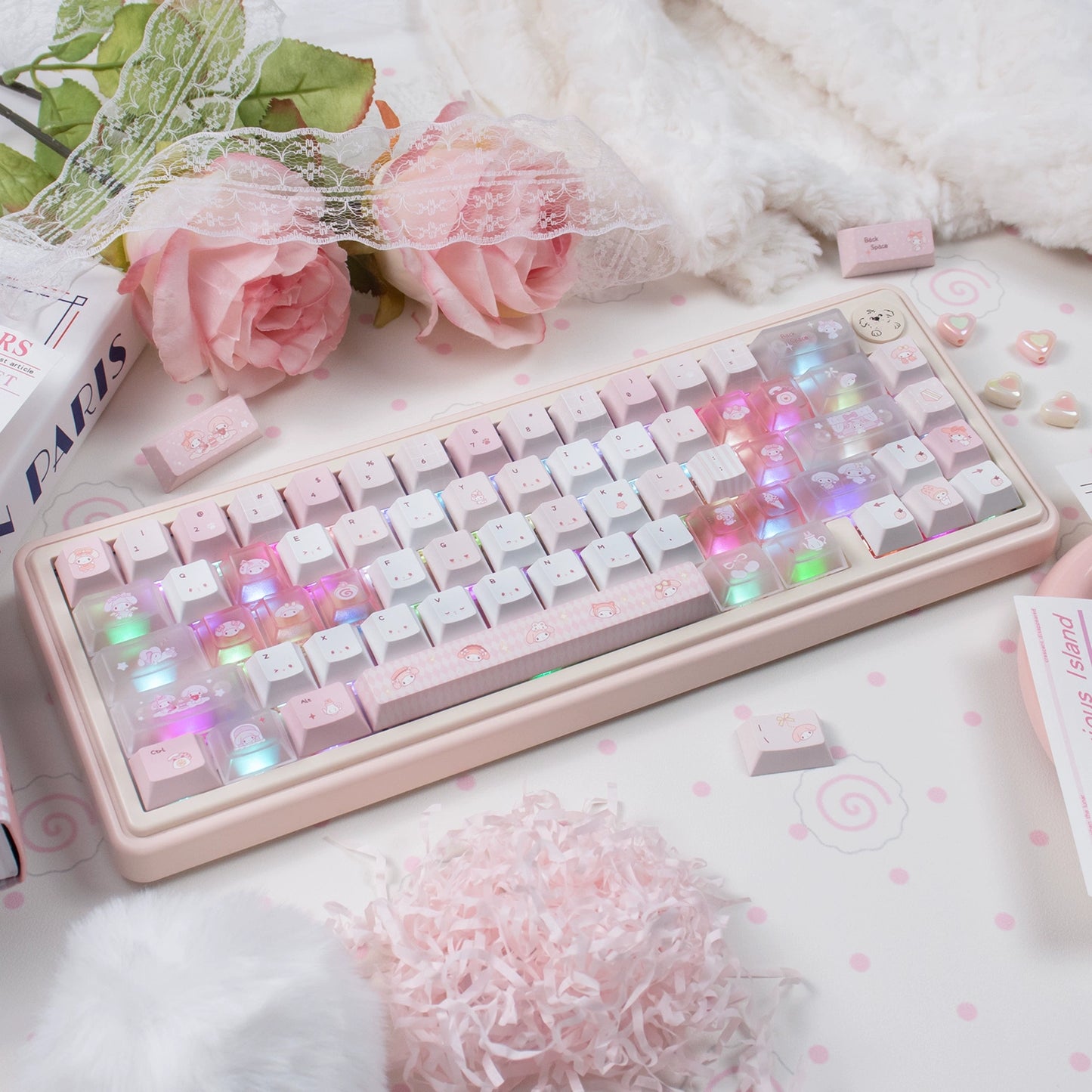 #0237 Melody Theme Pink Keycaps Designed By URE