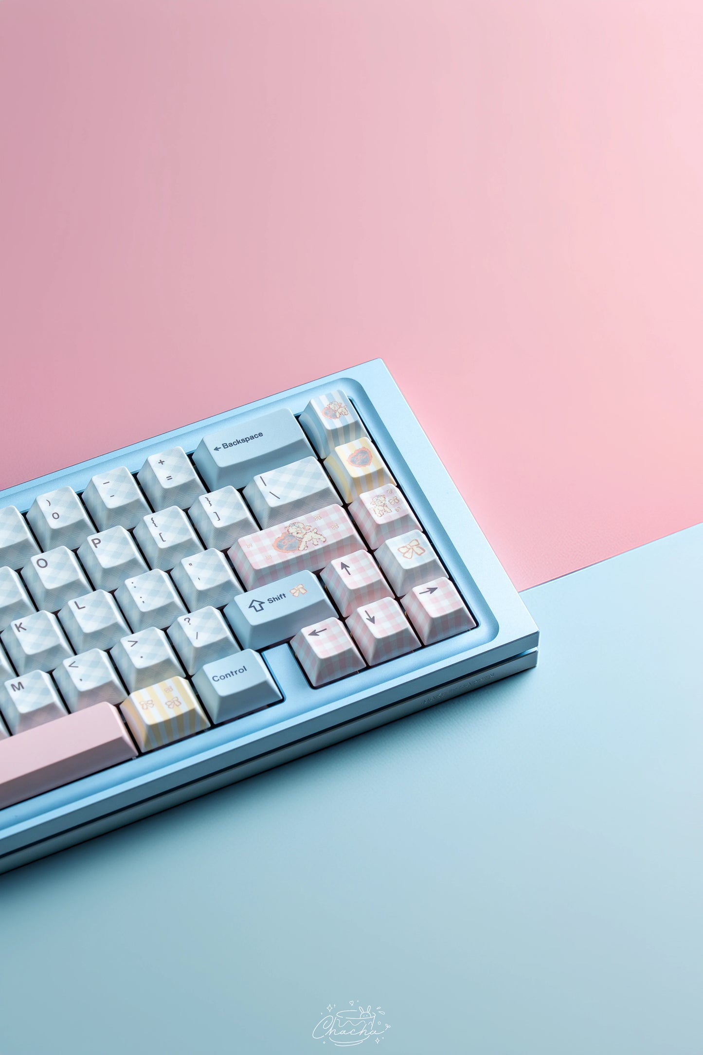 #0260 Pale Blue Pink Sweet Sheep Dream Cherry Profile Keycap Set Designed By Keyria Labs (not Including Keyboard)