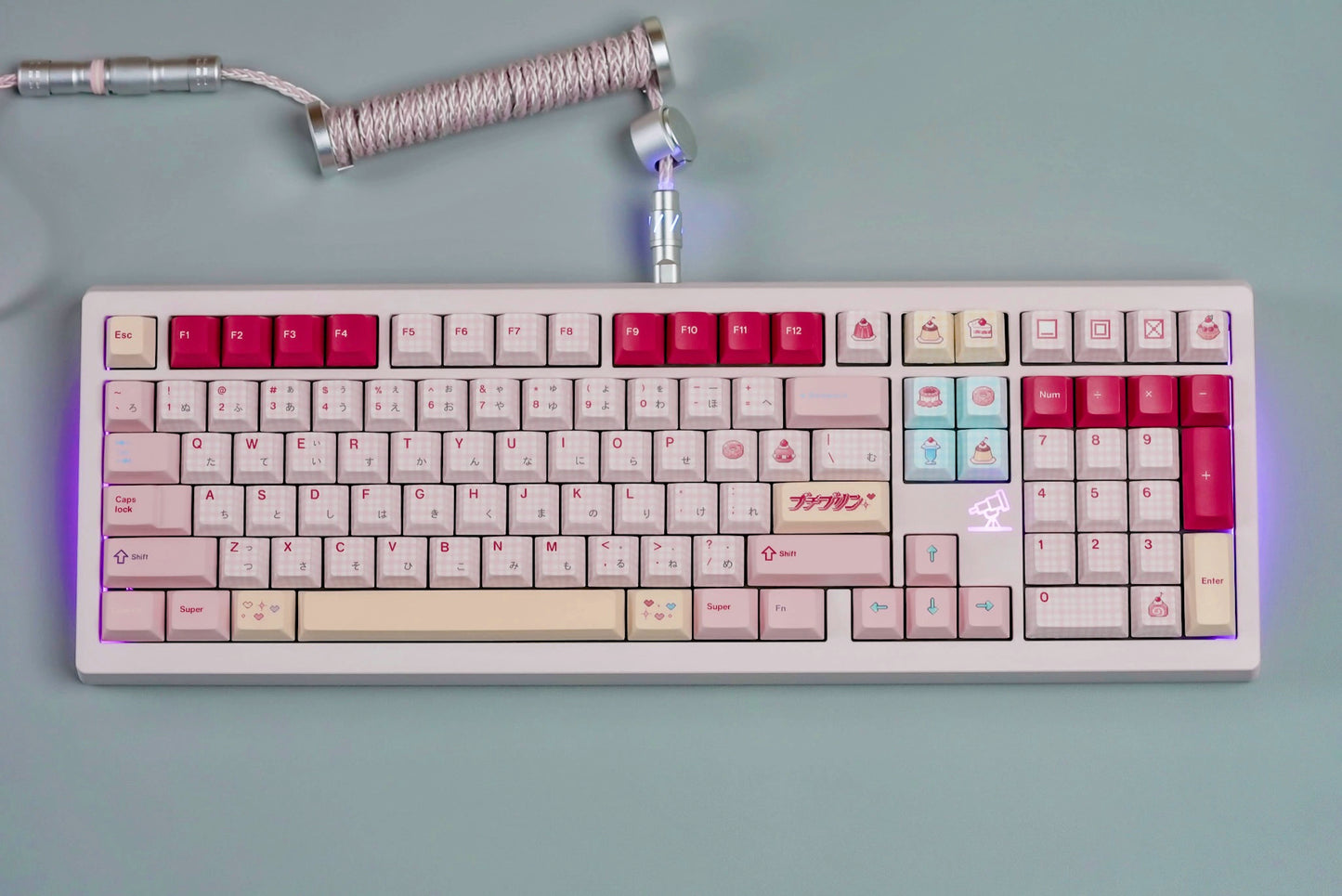 #0242 Showa Dessert Cream Soda Pastel Grid Keycaps Designed By Keyria Labs
