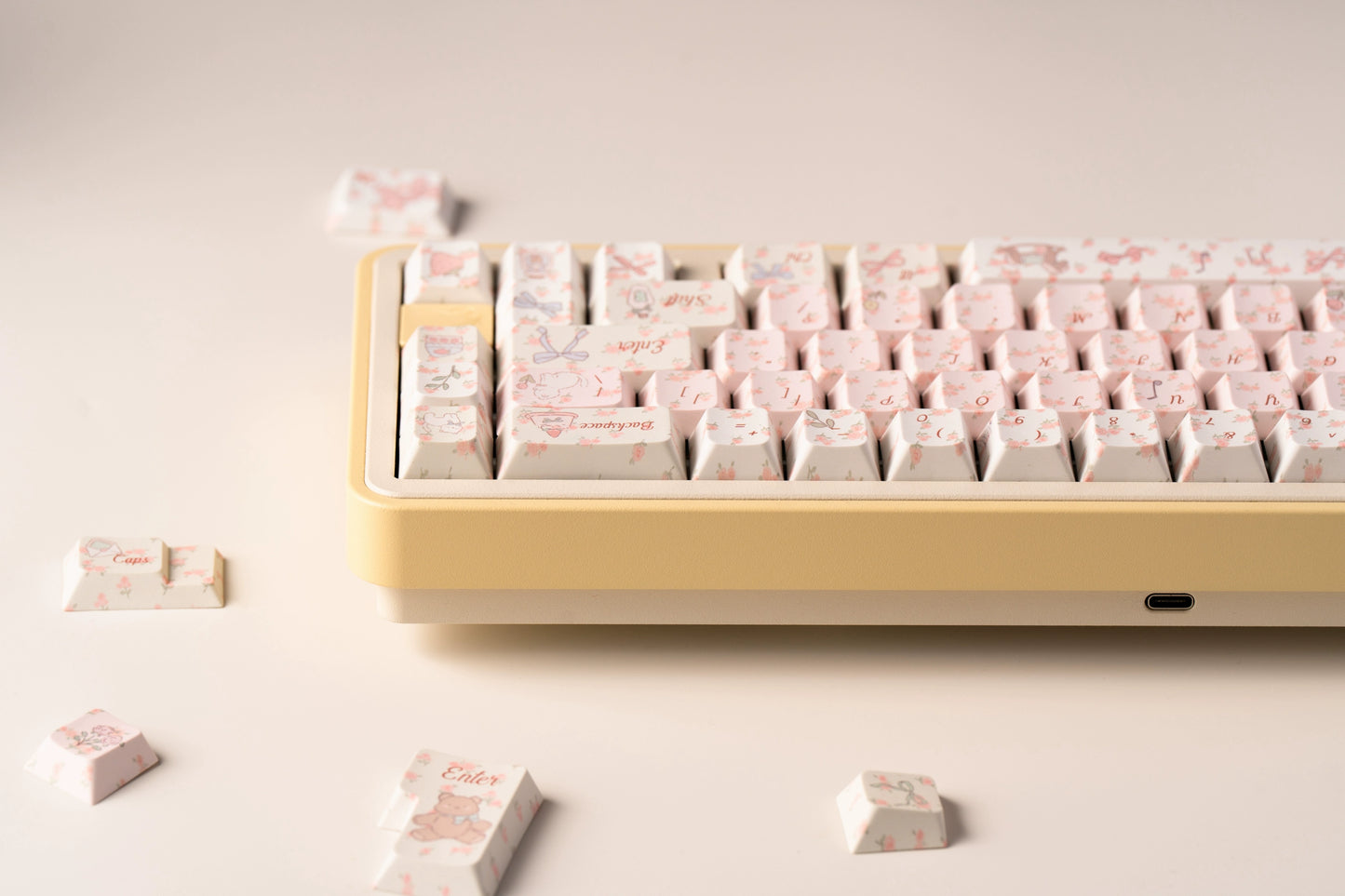 001 Flower French Style Spring Floral Gift Moa Profile 140 Keys Cute Keycap Set LlilyX Lab flower keycaps